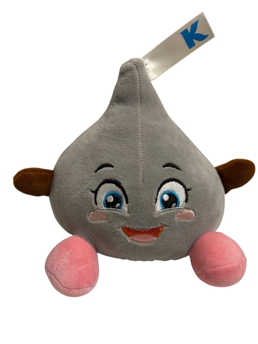 Hershey Chocolate World Plush Kiss 6” Stuffed Animal Silver Pink Shoes Girl